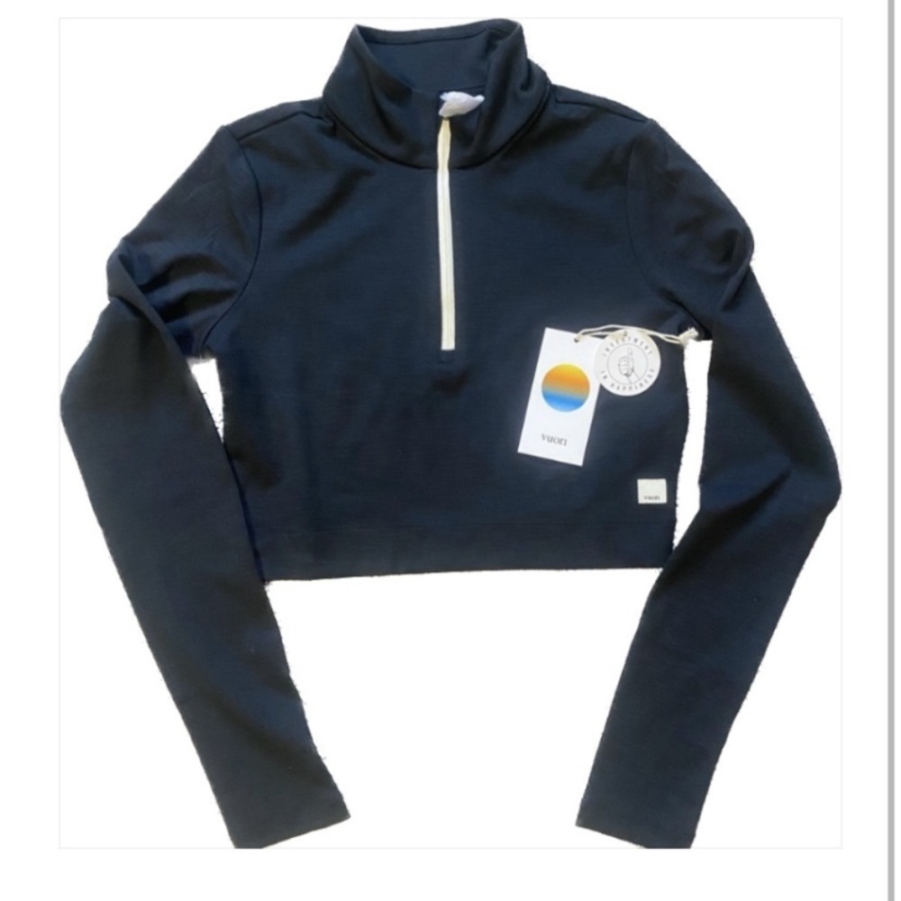 LUX RIBBED HALF ZIP Vuori BLACK